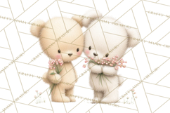 Cozy Woodland Love Bears Clipart, Baby Forest Animals Png Product Image 3