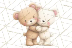 Cozy Woodland Love Bears Clipart, Baby Forest Animals Png Product Image 2
