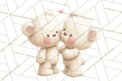 Cozy Woodland Love Bears Clipart, Baby Forest Animals Png Product Image 4