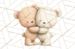 Cozy Woodland Love Bears Clipart, Baby Forest Animals Png Product Image 5