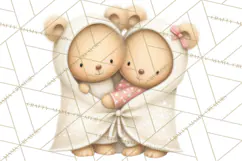 Cozy Woodland Love Bears Clipart, Baby Forest Animals Png Product Image 2