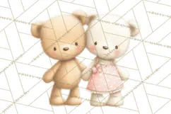 Cozy Woodland Love Bears Clipart, Baby Forest Animals Png Product Image 5