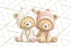 Cozy Woodland Love Bears Clipart, Baby Forest Animals Png Product Image 3
