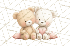 Cozy Woodland Love Bears Clipart, Baby Forest Animals Png Product Image 2
