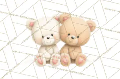 Cozy Woodland Love Bears Clipart, Baby Forest Animals Png Product Image 3