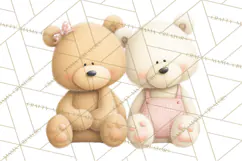 Cozy Woodland Love Bears Clipart, Baby Forest Animals Png Product Image 4