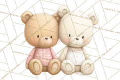 Cozy Woodland Love Bears Clipart, Baby Forest Animals Png Product Image 5