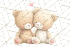 Cozy Woodland Love Bears Clipart, Baby Forest Animals Png Product Image 2