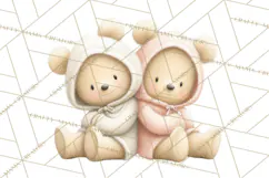 Cozy Woodland Love Bears Clipart, Baby Forest Animals Png Product Image 3