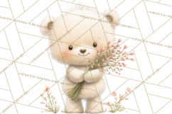 Cozy Woodland Love Bears Clipart, Baby Forest Animals Png Product Image 4