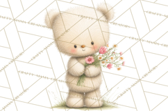Cozy Woodland Love Bears Clipart, Baby Forest Animals Png Product Image 5