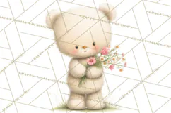 Cozy Woodland Love Bears Clipart, Baby Forest Animals Png Product Image 5