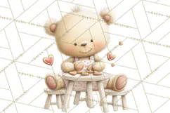 Cozy Woodland Love Bears Clipart, Baby Forest Animals Png Product Image 2