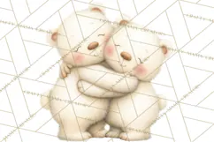 Cozy Woodland Love Bears Clipart, Baby Forest Animals Png Product Image 4