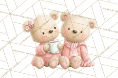 Cozy Woodland Love Bears Clipart, Baby Forest Animals Png Product Image 4