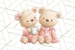 Cozy Woodland Love Bears Clipart, Baby Forest Animals Png Product Image 4
