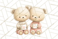Cozy Woodland Love Bears Clipart, Baby Forest Animals Png Product Image 5