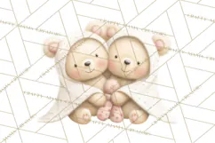 Cozy Woodland Love Bears Clipart, Baby Forest Animals Png Product Image 5