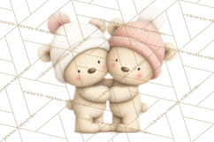 Cozy Woodland Love Bears Clipart, Baby Forest Animals Png Product Image 2