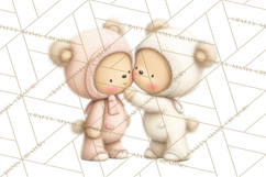 Cozy Woodland Love Bears Clipart, Baby Forest Animals Png Product Image 5