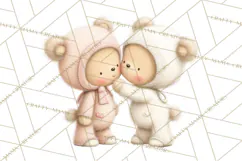 Cozy Woodland Love Bears Clipart, Baby Forest Animals Png Product Image 5