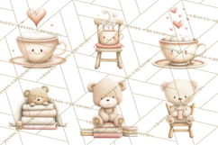 Cozy Woodland Love Bears Clipart, Baby Forest Animals Png Product Image 7