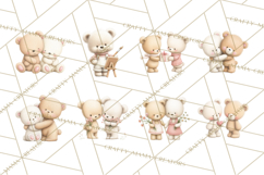 Cozy Woodland Love Bears Clipart, Baby Forest Animals Png Product Image 5