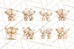 Cozy Woodland Love Bears Clipart, Baby Forest Animals Png Product Image 6