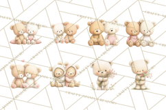 Cozy Woodland Love Bears Clipart, Baby Forest Animals Png Product Image 2