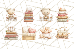 Cozy Woodland Love Bears Clipart, Baby Forest Animals Png Product Image 4