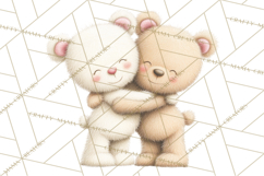 Cozy Woodland Love Bears Clipart, Baby Forest Animals Png Product Image 2