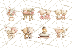Cozy Woodland Love Bears Clipart, Baby Forest Animals Png Product Image 3