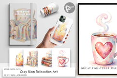 Cozy Mom Relaxation Digital Paper Product Image 1