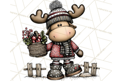 Rustic Moose Forest Clipart PNG, Cozy Woodland Cabin Clipart Product Image 3
