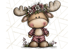 Rustic Moose Forest Clipart PNG, Cozy Woodland Cabin Clipart Product Image 3