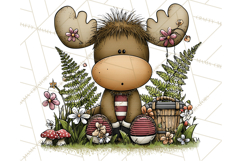 Rustic Moose Forest Clipart PNG, Cozy Woodland Cabin Clipart Product Image 2