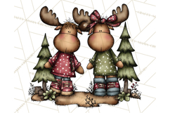 Rustic Moose Forest Clipart PNG, Cozy Woodland Cabin Clipart Product Image 2