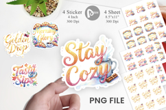 Cozy Morning Coffee Quotes Sticker Product Image 1