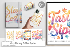 Cozy Morning Coffee Quotes Digital Paper Product Image 1