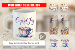 Cozy Morning Coffee Quotes Mug Wrap Product Image 1