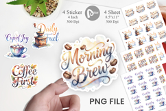 Cozy Morning Coffee Quotes Sticker Product Image 1