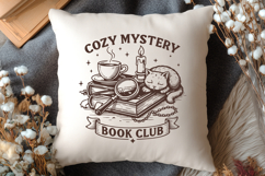 Cozy Mystery Book Club SVG - Funny Cat and Books PNG Design Product Image 3