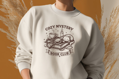 Cozy Mystery Book Club SVG - Funny Cat and Books PNG Design Product Image 2