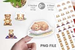 Cozy Night Teddy Bear Picnic Sticker Product Image 1