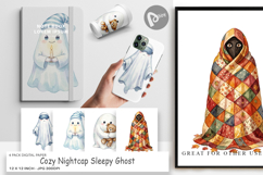 Cozy Nightcap Sleepy Ghost Digital Paper Product Image 1