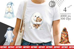 Cozy Nightcap Sleepy Ghost Sublimation Product Image 1