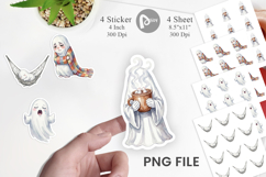 Cozy Nightcap Sleepy Ghost Sticker Product Image 1
