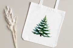 Nordic Winter Cottage, Winter Cabin Watercolor, Snowy Wooden House, Frosty Pine Branches, Icy 