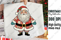 Cozy Patchwork Santa Claus Christmas PNG Product Image 1