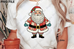 Cozy Patchwork Santa Claus Christmas PNG Product Image 2
